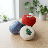 Coffret cadeau de savons en laine feutrée flocon de neige de Noël - Savons exfoliants naturels faits à la main, 6 pièces, cadeau de Noël pour l'hiver