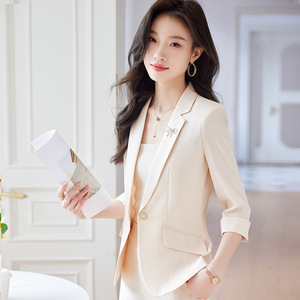 Women's Casual Suit Set Three Quarter Sleeve Summer Breathable Office Lady Formal Wear - Product Image 4
