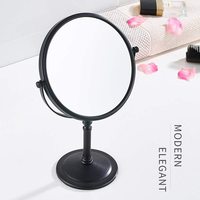 Miroir de Maquillage en Métal Cuivre KEGAO, Design Moderne, Double Face, Grossissement 3x, Noir et Or Antique, 20CM, pour Hôtels, Garantie 3 Ans