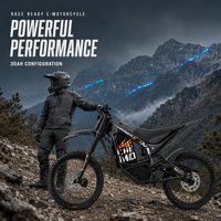 Motos électriques tout-terrain pratiques pour adultes, vitesse maximale de 85 km/h, 3000 W, batterie 72 V, alimentées par batterie pour les excursions hors route en plein air