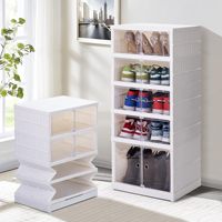 Bacs à tiroirs empilables en plastique Conteneurs pour baskets Présentoir Organisateur Armoire Pliable 3, 6, 9 Couches Boîte de Rangement pour Chaussures
