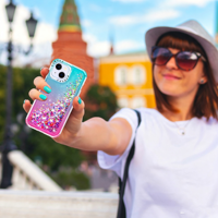 Coque de téléphone Weview Middle Glitter 360 Protection Trois-en-un Quicksand avec cadre supérieur et inférieur pour Mafic 6 Pro 4G