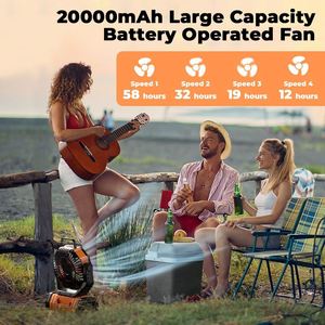9000Mah Portable Outdoor <b>Fan</b> <b>With</b> Led Light Power Bank Usb Rechargeable <b>Remote</b> <b>Control</b> Hanging Hook for Camping Tent - Product Image 4