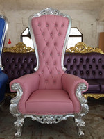 Chaise de trône de roi à dossier haut en or royal de luxe pour mariage des mariés pour salon appartement hôpital villa atelier
