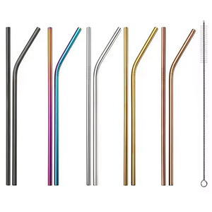 Pajitas ecológicas reutilizables de 150-215mm de metal dorado y plateado, Pajita de acero inoxidable 304 para XIII Kings <span class=keywords><strong>Au</strong></span> <span class=keywords><strong>Vodka</strong></span> Walder's - Product Image 2