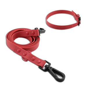 Customized Pvc <b>Pet</b> Collar And <b>Leash</b> Waterproof Durable Adjustable For Small To Medium Dogs - Product Image 3