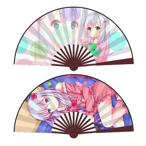 Ventilador plegable de seda de 10 pulgadas de Anime, precio de fábrica, estampado de doble cara, estilo de dibujos animados japoné<span class=keywords><strong>s</strong></span>, técnica plegable de bambú pintada a mano - Product Image 5
