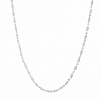 Chaîne de cou tressée romantique en platine Pt950 gravée au laser avec entretoises à perles florales, bijou minimaliste unisexe en platine pour soirée romantique