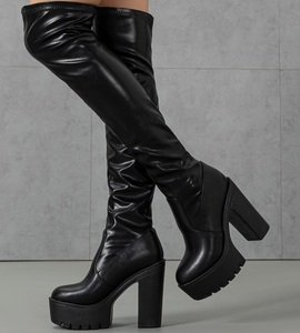 Elastic Thigh High Shoes Women <b>Platform</b> 13CM Chunky Heels Sexy Over the Knee Ladies <b>Boots</b> - Product Image 2