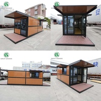 Conteneur Café Maison préfabriquée avec toit étendu et auvent Modulaire Granny Flat Mini Conteneur de bureau préfabriqué