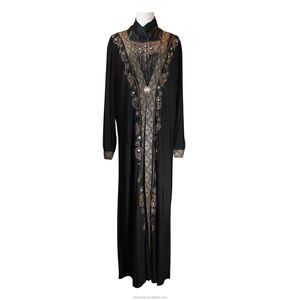 Blusa de Otoño para Mujer, Talla Grande, Cuello Redondo, Encaje Transpirable, Elástica en Cuatro Direcciones, Terciopelo de Poliéster, Color Sólido, Manga Extra Larga, Estilo Étnico - Product Image 1