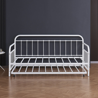 Cadre de lit en fer moderne, pliable, inclinable, gain de place, pour lits jumeaux ou king size, facile à assembler, résistant, pour chambre à coucher
