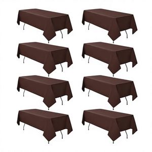 Polyester Classic Rectangular 6ft Solid Pattern Dye Sublimation Printed Wrinkle Resistant Washable Tablecloth for <b>Outdoor</b> - Product Image 2