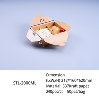 Contenants à bento en papier jetables Boîte de nuggets de poulet Boîte de papier pour frites et chips Emballage fast-food vente en gros