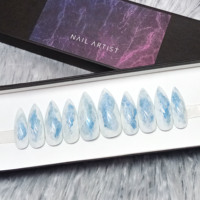 Boîte d'emballage personnalisée pour faux ongles pressés, rose, vide