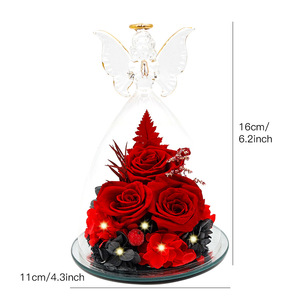 Fleur <span class=keywords><strong>éternel</strong></span>le faite à la main sous cloche en verre Tanabata Archangel pour la Saint-Valentin, Noë<span class=keywords><strong>l</strong></span>, la remise des diplômes, décoration préservée, cadeau - Product Image 3