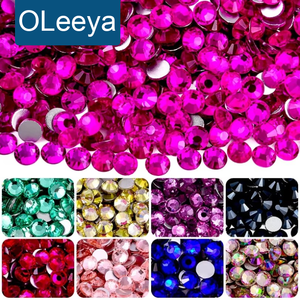 Nouveauté Oleeya : Strass en verre de haute qualité SS6-SS20, à dos plat, non thermocollants, en vrac pour artisanat Blingcrocs - Product Image 1