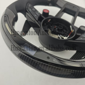 Volante Deportivo de Fibra de Carbono Forjada y Cuero Perforado con LED para Modelos Audi A3 A4 A4L A5 A7L A8 Q5 Q7 B9 A6 R8, Venta al Por Mayor - Product Image 3