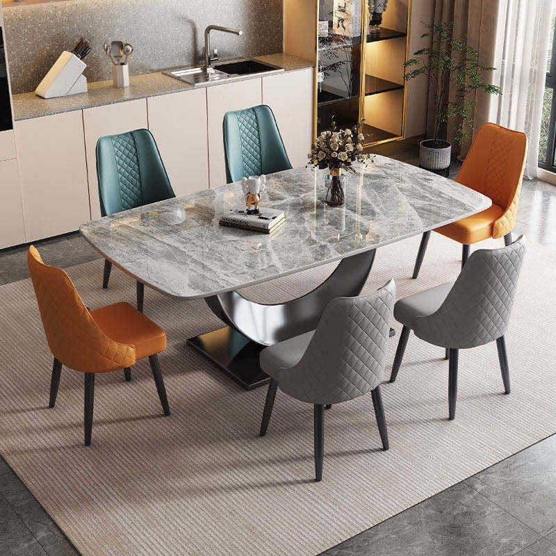 Modern Luxury Design Home Furniture Dining Table Set for 6 Marble Top ...