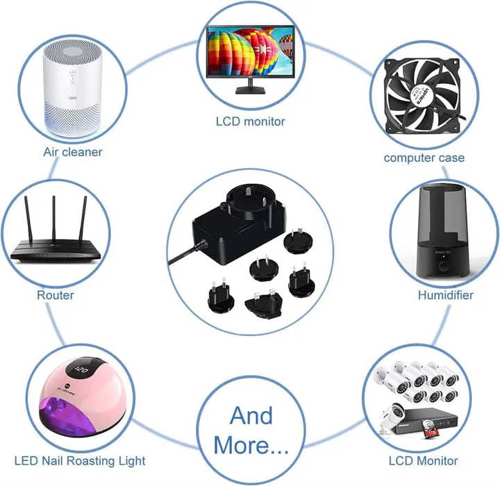 AC DC 3V 5V 6V 8V 9V 10V 12V 15V 24V Power Supply Adapter Charger - Foto 9