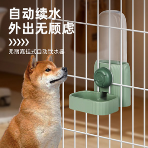 Distributeur d'eau mural pour chiens et chats, vert, grande taille, fonctionnement manuel, boîtier en plastique - Product Image 1