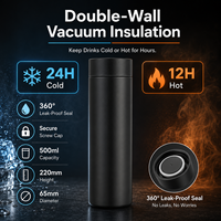 Bouteille d'eau isotherme à double paroi en titane couleur personnalisée, impression sur mesure, 500 ml (17 oz), avec infuseur à thé, gobelet anti-fuite