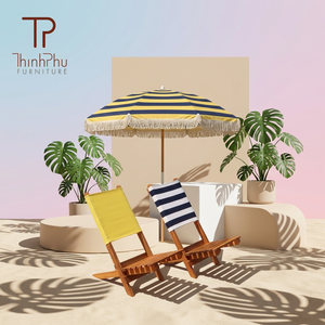 Chaise de plage portable de luxe moderne en pin massif, best-seller - Design contemporain, imperméable, légère, pour usage extérieur - Product Image 4
