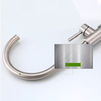 Robinet de cuisine moderne à col de cygne unique, en acier inoxydable chromé, à débit élevé, avec valve en céramique, à monter sur plan