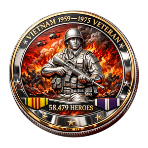 เหรียญที่ระลึกวีียดนามฮีโร่ 58,479 เหรียญ งานฝีมือโลหะ รูปเฮลิคอปเตอร์ สนามรบ ธีมสะสม ของขวัญทางธุรกิจ - Product Image 2