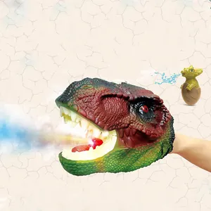 Реалистичная головка динозавра из ПВХ со звуковым светом и спреем, имитация головы дракона, кукол, игрушка для детей