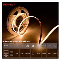 Bande LED COB en cuivre haute luminosité IP20 DC24V 384 LED/m CRI90 1000LM/M PCB 5mm 10W/m 41.66mm 5m 3000K/4000K/6000K pour aménagement paysager
