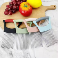 RVS vleesmalsmaakmaker met antislip handvat, uien- en groentesnijder, fruit- en groentegereedschap, multifunctionele keukenhulp