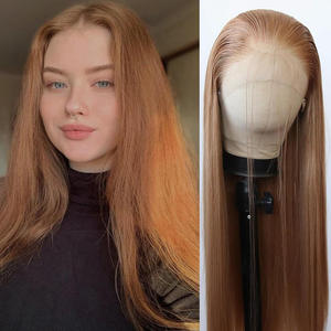 Perruque longue et droite à lacet frontal, effet naturel biomimétique, pour femmes noires, résistante à la chaleur, en fibre malaisienne douce, écologique - Product Image 1