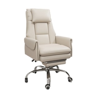 Silla de <span class=keywords><strong>Oficina</strong></span> Ergonómica Ejecutiva de Lujo Moderna, de Cuero Sintético, con Marco de Acero Inoxidable, Giratoria, Reclinable, con Reposacabezas y <span class=keywords><strong>Reposapiés</strong></span> <span class=keywords><strong>para</strong></span> Jefes - Product Image 5