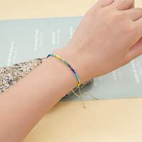 Gelang Tali Bohemian Minimalis untuk Wanita, Manik-manik Miyuki Warna-warni, Hadiah Pernikahan, Perhiasan Mungil Nan Indah untuk Gadis Pantai, Hadiah untuk Pasangan