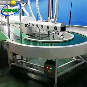 Hongdali Turning Belt Conveyor 180 Derajat Curve Conveyor Belt Mesin PVC Hijau 90 Derajat Screw Conveyor Belt