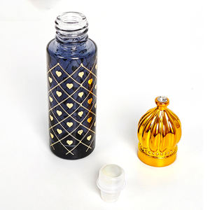 Flacons de parfum à bille vides de 8 ml, design luxueux, noir, bleu, rouge, vert, violet, or, attar, cosmétique essentiel - Product Image 1