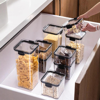 Boîtes de conserve scellées de qualité alimentaire de 460 à 1800 ml, bocaux de rangement en plastique transparent carrés pour le stockage des aliments ménagers