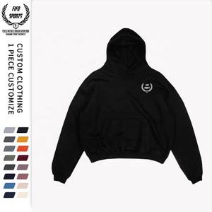 Sweat à capuche pour homme 100% coton 36oz 465GSM French Terry Black Oversized Heavyweight Solid Eco-Friendly Casual Style Winter Season - Product Image 6