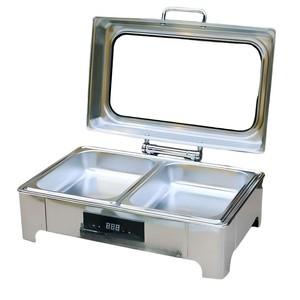 Chauffe-Plats Rectangulaire <span class=keywords><strong>de</strong></span> Luxe 9L <span class=keywords><strong>en</strong></span> Acier Inoxydable, Ensemble Buffet Professionnel, Réchauffeurs Alimentaires à Vapeur, Contrôle Numérique Intelligent 24h/24 - Product Image 4
