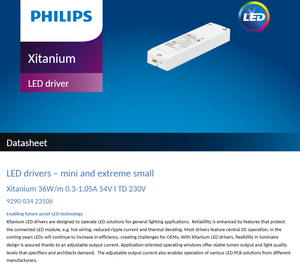 Xitanium 36วัตต์/เมตร0.3 1.05A 54V I TD 230V MINI and Extreme Small DRIVER - Product Image 2