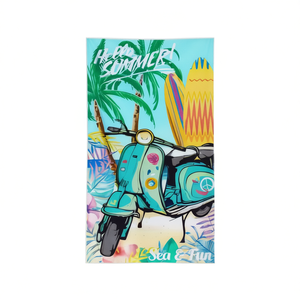 HDJ Beach <b>Towel</b> 70x140cm <b>Teal</b> Scooter Print Summer Rectangle Eco-Friendly <b>Towel</b> - Product Image 1