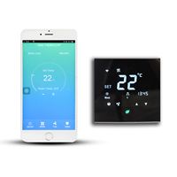 Termostato Digital Programable WIFI AC8028F para Fan Coil de 2/4 Tubos, Diseño Moderno Cuadrado, 220V, PC+ABS Ignífugo, para Viviendas y Apartamentos