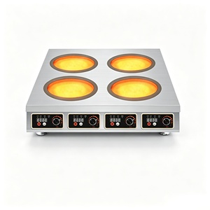 Estufa de Inducción Comercial de 4 Quemadores, Placa de Inducción Multizona de 3500W por Quemador, Placa de Inducción de Alta Resistencia para Mostrador - Product Image 1
