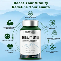 Capsules de Shilajit Pur de l'Himalaya, Marque Privée OEM ODM, Extrait Naturel GMP pour Adultes, Complément Énergétique et Soutien Immunitaire