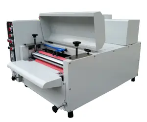 Desktop plain roller UV coating machine for paper and leather qhich is working well and fast