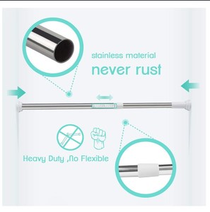 <span class=keywords><strong>Tringle</strong></span> à <span class=keywords><strong>rideau</strong></span> de <span class=keywords><strong>douche</strong></span> réglable en acier inoxydable 304 de 40 à 72 pouces, ressort de tension en métal, conception antidérapante, aucun perçage requis - Product Image 4