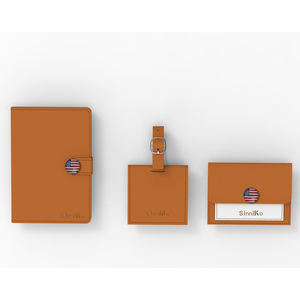 <span class=keywords><strong>Couverture</strong></span> de passeport en cuir véritable avec logo en relief personnalisé de qualité supérieure avec ensemble d'étiquettes à bagages pour sac personnalisé de porte-cadeaux d'affaires - Product Image 2