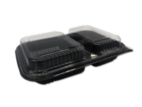 Conteneurs de préparation de repas en plastique à micro-ondes boîte de repas à emporter jetable à 3 compartiments avec couvercles