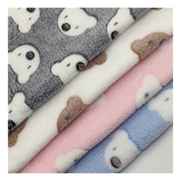 Polaire corail double face 230gsm offset jacquard panda bear warm home wear household goods fabric
